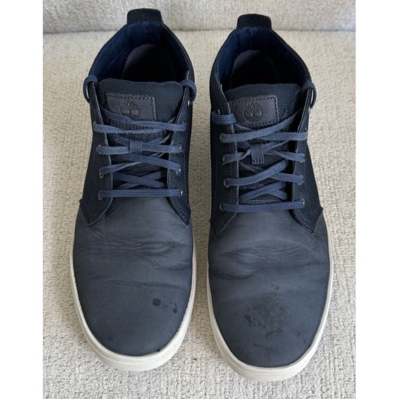 Timberland Lace up Leather Canvas Chukka Mid Shoes Blue A1SF3 Mens US Size 12 - Picture 2 of 16